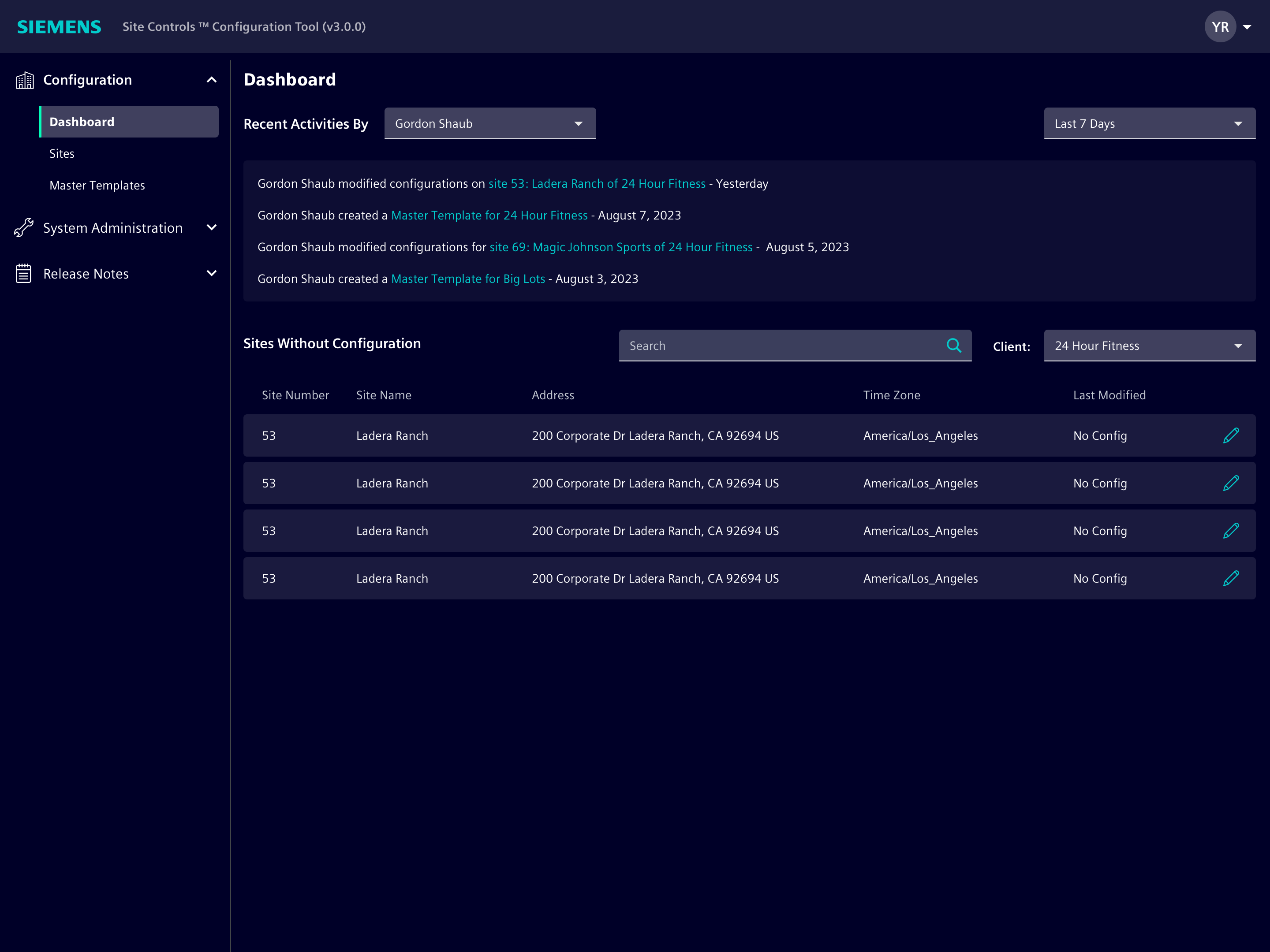 Siemens Config Tool - Configuration Workspace.